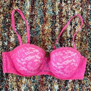 Aerie Pink Lace Padded Underwire Bra Size 36B